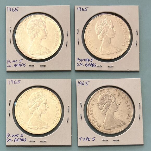 4 x 1965 Canada Silver $1 Dollar Coins! - Picture 6 of 16